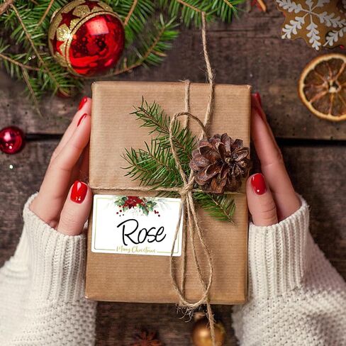 120pcs Christmas Gift Tags Stickers Sticky Labels Large Blank Xmas Name Tags for Presents Holiday (Holly Berry) in Kuwait