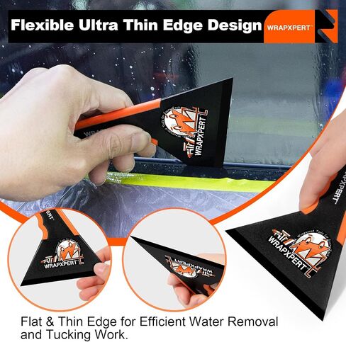 Wrapxpert Window Tint Squeegee Triange Squeegee Corner Card Long Window Film Scriper Edge Tool for Window Tinting ، Wrap Vinyl ، PPF ، 2 Pack in Kuwait