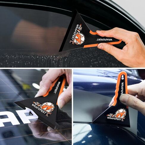 Wrapxpert Window Tint Squeegee Triange Squeegee Corner Card Long Window Film Scriper Edge Tool for Window Tinting ، Wrap Vinyl ، PPF ، 2 Pack in Kuwait