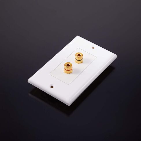 4 Pack Single Gang 1.0 Speaker Wire Wall Plate (Banana Plug Wall Plate) for 1 Speaker, White in Saudi Arabia