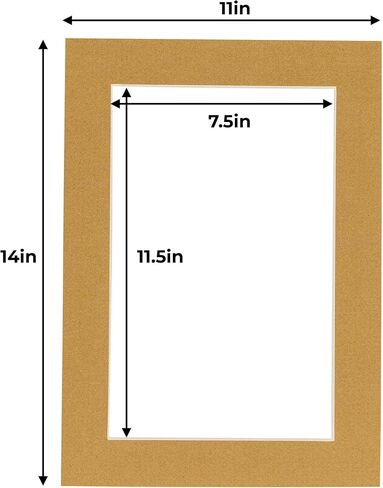 8x12 MAT لـ 11x14 الإطار - مجموعة أدوات عرض خالية من حمض Precut Mat Board مع لوحة احتياط in Kuwait