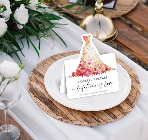 50pcs 3d Christmas Wedding Table Corper - نصيحة ورغبات لـ MR و MRS ، ملاحظات رسالة ضيف فارغة مع موقف ، بطاقات الرغبات الرومانسية لديكور طاولة الزفاف (الأجراس والزهور) in Kuwait