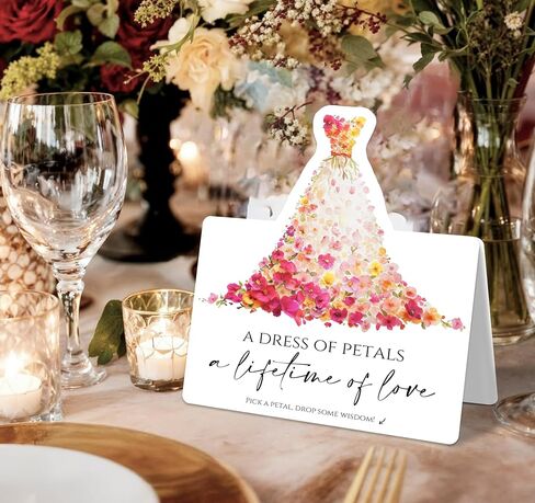 50pcs 3d Christmas Wedding Table Corper - نصيحة ورغبات لـ MR و MRS ، ملاحظات رسالة ضيف فارغة مع موقف ، بطاقات الرغبات الرومانسية لديكور طاولة الزفاف (الأجراس والزهور) in Kuwait