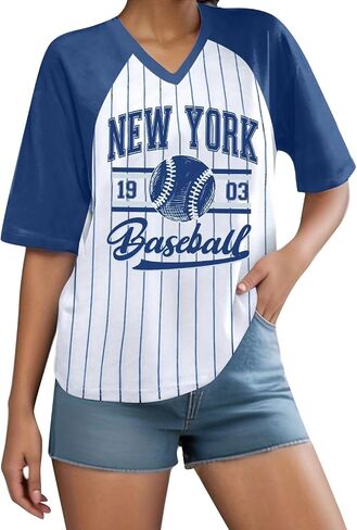 Baseball Graphic Shirts for Women Baseball Fan T-Shirts Baseball Team Tee Game Day Outfits Casual Tops in Saudi Arabia