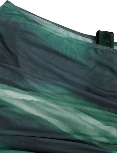 Verdusa Women's Y2k Off Shoulder Tops Tie Dye Mesh Long Flared Sleeve Ruched Crop Shirt Top in Saudi Arabia