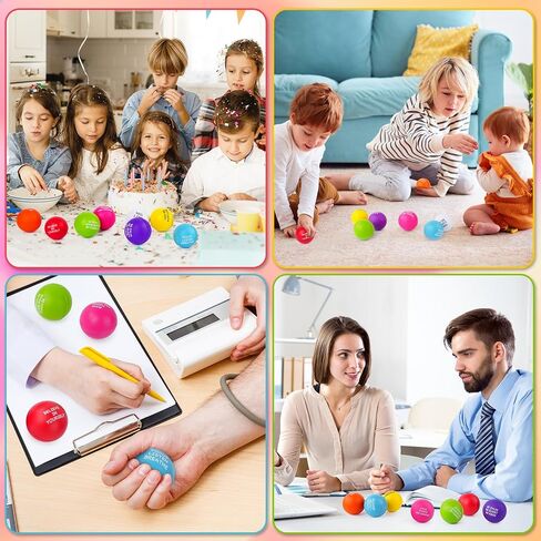 100 PCS Motivational Stress Balls Bulk - Foam Stress Relief Toys for Kids & Adults, Inspirational Quotes, Fun & Encouraging Stress Balls for Office, School, Home, Perfect Party Favors in Kuwait