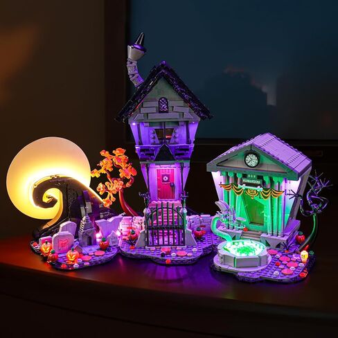 إضاءة LED متوافقة مع Lego Disney 21351 Tim Burton's The Nightmare قبل عيد الميلاد ، مجموعة ضوء RC مخصصة متوافقة مع Lego Ideas Disney 21351 ، نموذج غير مدرج - فقط الأضواء in Saudi Arabia