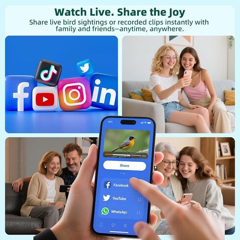 تغذية الطيور الذكية مع الكاميرا بالطاقة الشمسية التعرف على 10،000+ Bird 2K UHD Video Live Fruct Arrival تنبيهات واكتشاف الحركة في الوقت الفعلي للعشاق لعشاق الطيور في الهواء الطلق in Kuwait