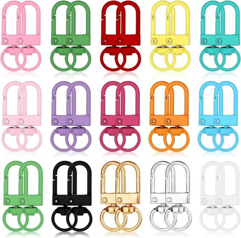 30pcs مشابك صغيرة لوبستر جراد البحر ، 32 مم ملونة سلسلة مفاتيح دوارة دوار مع السنانير Mini Buckle لعلامة الكلب مقطع كيس سحر كيس صنع سحر ، in Saudi Arabia