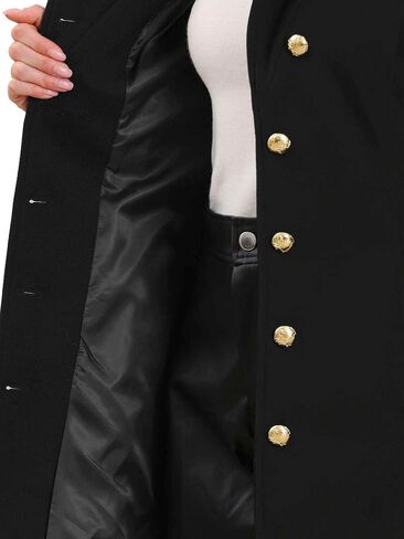 Allegra K Pea Coats for Women Winter Winter Stand Stand Coled Single Breaded Long Trench Coat مع حزام 2025 in Saudi Arabia