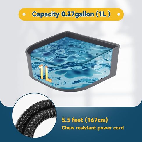 PETLESO Heated Water Bowl for Dog, Heated Dog Bowl for Cats Birds Chicken Water Heater, Outdoor Dog Bowl Provides Drinkable Water in Frozon Winter, 0.58 Gallon in Kuwait