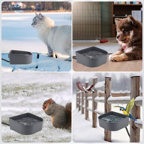 PETLESO Heated Water Bowl for Dog, Heated Dog Bowl for Cats Birds Chicken Water Heater, Outdoor Dog Bowl Provides Drinkable Water in Frozon Winter, 0.58 Gallon in Kuwait