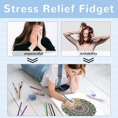24 Count Colored Pencils with Mandala Adult Coloring Book for Women Relaxation, Color Pencils with Adult Coloring Book for Stress Relief, Inspirational Mindfulness Gifts for Women in Kuwait