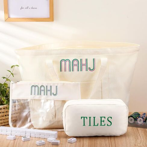 3 PCS أكياس البلاط Mahjong فارغة مع سحاب ، مجموعة حقيبة Mahjong الأمريكية المطرزة ، قماش حمل ، حقيبة PVC ، حقيبة نايلون ، إكسسوارات للنساء عاشق هدية (حالة فقط) (الأزرق) (الأزرق) (الأزرق) in Kuwait