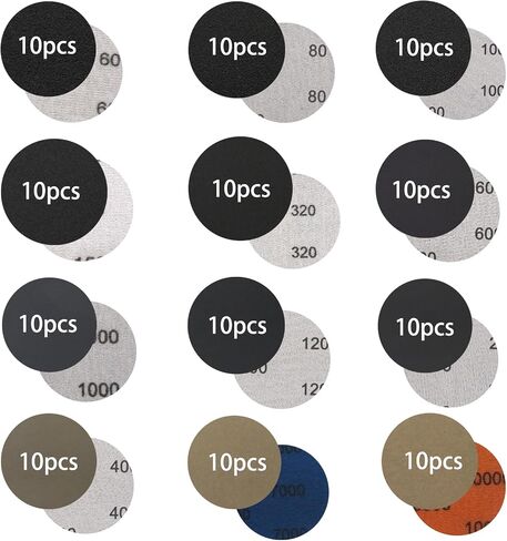 140pcs القرص الرملي 3 بوصة طقم تلميع الحفر ، طقم ترميم المصباح الأمامي ، من 60-7000 حصباء وحلقات الرمال الرملية ، مع أدوات دوارة لخشب السيارة المعدني in Kuwait