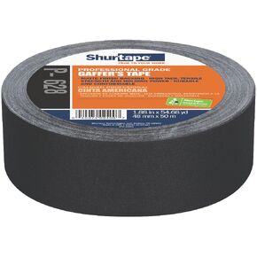 Shurtape P- 628 Professional Grade, Coated Gaffer's Tape, Social Distancing Marking, 72mm x 50m, Black, 1 Roll (181204)