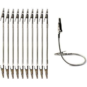 10 Pieces Double Head Alligator Clip,Metal Long Hose Flexible Clip for Memo Clip Photo Picture DIY Note Holders,18CM/7.1inch