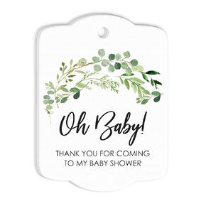 Baby Shower Favor Tags Oh Baby Greenery Thank You Tags - Set of 24