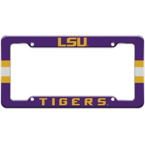 GRAPHICS & MORE LSU Wordmark with Jersey Stripes License Plate Tag Frame