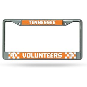 Rico Industries NCAA Tennessee Volunteers Chrome Plate Frame, 12" x 6", Silver
