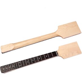 Unfinished Electric Guitar Neck, 22 Fret 25.5 inch Maple Rosewood Fretboard Half Paddle Headstock Guitar Parts Replacement (GS13A)
