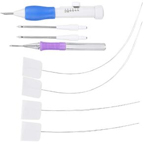 Magic Embroidery Pen Punch Needle Kit, Adjustable Rug Yarn Punch Needle Set, Sewing Needles Easy Threader Embroidery Tools