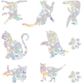 4 Sheets 36pcs Anti-Collision Window Stickers for Birds, Rainbow Prism Window Clings for Suncatcher Stickers Static Anti Bird Strike Window Decals to Prevent Bird Strikes on Window Glass