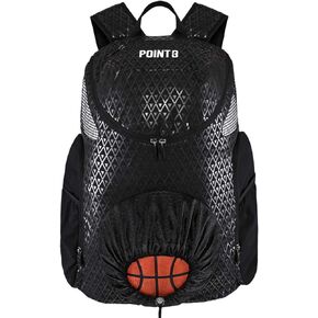 NBA POINT3 Basketball Backpack Road Trip 2.0, Officially Licensed NBA Bag with Drawstring for Basketball, Football, and More
