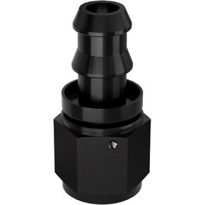 APIELE 4AN Black Straight Internal Thread Rotary Push in Locking Hose Fitting Adapter (Straight, 4AN)