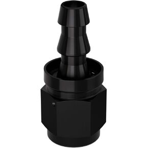 APIELE 4AN Black Straight Internal Thread Rotary Push in Locking Hose Fitting Adapter (Straight, 4AN)