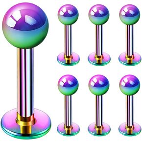 Evonix 7 قطعة 16 جرام 10 مللي متر Labret ترصيع الشفاه الدائري ثعبان العنكبوت لدغة إلى الأمام هيليكس مونرو داليا الداخلية محارة الجراحية الصلب الأسود 4 مللي متر الكرة in Kuwait