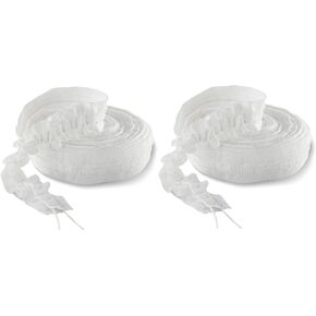 MJMP Curtain Pleating Tape 10 Yards White British Style, Perfect for Making Home Decor Projects.(10 Yards 1 Inch)