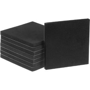 uxcell 8pcs Adhesive Rubber Padding Sheets 1/2 Inch Thick x 6 Inch Long Square Neoprene Foam Sheet Self Stick Non-Slip Anti Vibration Pads, Anti-Skid Noise