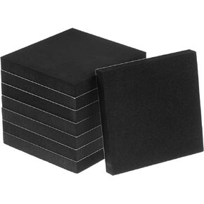 uxcell 8pcs Adhesive Rubber Padding Sheets 1/2 Inch Thick x 4 Inch Long Square Neoprene Foam Sheet Self Stick Non-Slip Anti Vibration Pads, Anti-Skid Noise