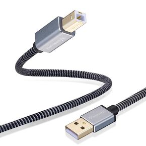Nanxudyj Printer Cable 3ft,USB Printer Cable Braid USB 2.0 Type A Male to B Male Cable Scanner Cord High Speed Printer Cable Compatible with HP,Canon, Dell, Epson, Lexmark, Xerox, Samsung and More