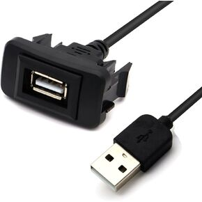 MOTONG Male to Female USB Power Port Socket Adapter for Toyota VIGO, Please Confirm The Dashboard Hole's Size Before Order(40 * 20mm)