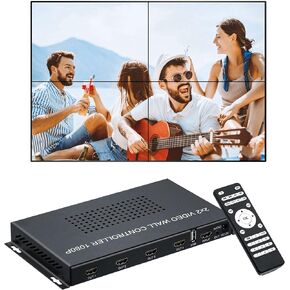 وحدة تحكم حائط فيديو Mcbazel HDMI 2x2، معالج صور فيديو HDMI 1080P@60HZ يدعم ربط الشاشة 8 أوضاع عرض - 4x1، 3x1، 2x1، 2x2، 1x4، 1x3، 1x2، 1x1 in Saudi Arabia