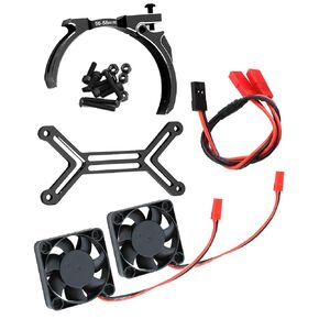 Rcarmumb 40mm Cooling Fan Upgrades Part for 1/5 ARRMA TRX4 RC Scale Car,Brushed Brushless 15000 RPM High Speed Cooling Fan Heatsink with 56-58mm Adjustable Mount for 1717 5687 56113 2028 Motor,Green