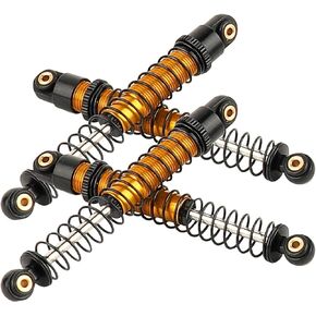51mm Shocks-Long Travel Threaded Double Barrel Damper for Axial AX24 SCX24 Bronco Gladiator C10 Deadbolt Upgrade 1/24 RC Crawler (Black)