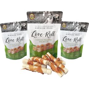 Rena's Recipe Love Rolls (7 قطع) لفائف دجاج ملفوفة خالية من الجلد الخام مع نكهة الشواء