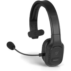 Aluratek Wireless Bluetooth 5.0 Headset with Noise Cancelling Boom Mic, for Car, Truck Driver, Business, School, Home Office, Cell Phones, PC & MAC, 34Hrs Talk Time (ABHM100F), Black