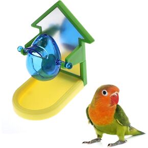 Toysructin Bird Food Feeder, Ferris Wheel Automatic Pet Parrot Feeders Rotating Training Foraging Toy, Plastic Birds Feeding Dispenser Fun Parrots Intelligence Growth Cage Toys for Small Medium Birds