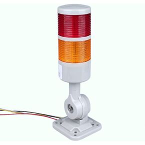 Industrial Signal Warning Light Led Signal Tower Stack Light Column Tower Andon Lamp with 180° Rotatable Base and Steady/Flash Light Switchable 2 Layers Red/Yellow (110-220V 90Db Buzzer) in Kuwait