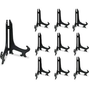 5" Black 10pcs/Set Plastic Easels Plate Display Stands Picture Frame Stand Holder