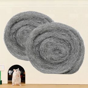 32FT Steel Wool Roll, antfees Steel Wool Fill Fabric Roll, Coarse Wire Wool Hardware Cloth DIY Kit, Gap Blocker for Holes Wall Cracks Vents in Garden House Garage (2 Rolls)