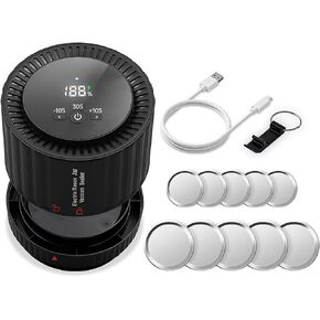 مجموعة سدادة مكنسة ماسون، سدادة مكنسة كهربائية مع أغطية ماسون واسعة ومنتظمة للفم، آلة إغلاق مفرغة لتخزين الطعام أو التخمير (أسود) in Kuwait