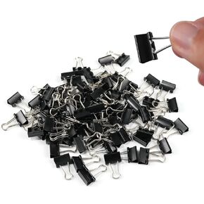 Ykimok 64Pcs Mini Binder Clips, 0.5 inch(13mm), Paper Clamps Micro Size for Office Supplies, Black