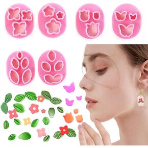 Polymer Clay Cutters for Earring Gorvalin 6Pcs Mini Flower Clay Cutters for Clay Jewelry Making 3D Flower Butterfly Leaf Micro Clay Cutter Tools for Polymer Clay Jewelry DIY in Kuwait