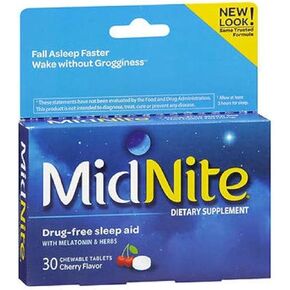 MidNite Sleep Health for Occasional Sleeplessness, 30 Chewable Cherry Tablets (Pack of 3)