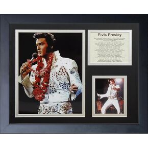 Legends Never Die Elvis Presley White Suit Framed Photo Collage, 11 by 14-Inch